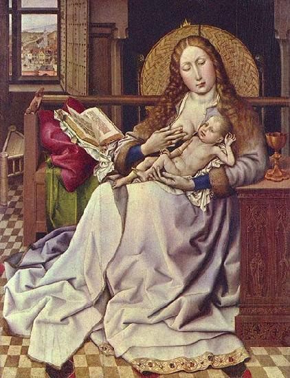 Robert Campin The Virgin and Child in an Interior France oil painting art